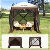 VEVOR Gazebo Pop-Up, Tenda con Schermo Pop-Up, Baldacchino su 4 Lati, Riparo da Sole 4 Panni Antivento Rimovibili Finestre in Rete, con Zanzariera Schermo a Montaggio Rapido 1,83 x 1,83 m Marrone