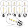 ProCrus E27 S14 lampadine a LED,1W vintage Edison lampadina, 2200K bianco caldo lampadine retrò,5W incandescente equivalente,plastica, per esterno S14 fata luci lampadina di ricambio,confezione da 10
