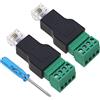 ECSiNG 2 Pezzi RJ11 Pubblico A 4 Pin Femmina Connettore Linea Telefonica Con Cacciavite RJ11 Adattatore Terminale A Vite Accessori Elettrici In Plastica