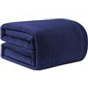 Good Nite Plaid Coperta Pile Singolo 130 x150 cm - Coperta Plaid Super Morbida, Coperta Calda Invernale, per Plaid Divano, Copriletto, Blu Navy