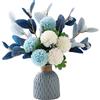 NAWEIDA Fiori artificiali con vaso, ortensie finte, composizioni floreali, per casa, giardino, feste, matrimoni
