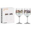 Ritzenhoff 3691001 Bicchiere da gin 700 ml - Serie Schattenfauna Set No. 1-2 pezzi, cicogna e farfalla - Made in Germany