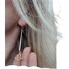 Generico ⊹⊱❁ BARRE IN VETRO ORO LUNGHE 8 CM E UCCELLO ORIGAMI ❁⊰⊹ orecchini lunghi e leggeri in oro - B-stock