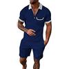 Generico Set Uomo Manica Corta Maglietta Sportiva + Pantaloncini 2 Pezzi Pantaloni Tuta Sportiva Completi Estivi Tuta Da Ginnastica Uomo Slim Fit Maglietta Pantaloni Set Per Spiaggia Mare Vacanza Fitness