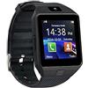 Xinjieda ZYElroy DZ09 Bluetooth Sport smart Guarda schermo di tocco di 1.56 pollici braccialetto dell'orologio Wristband, Nero