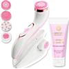 Lumineo Spazzola per la pulizia del viso con gel detergente, per la pulizia dei pori, del peeling e dei punti neri, spazzola elettrica USB per la pulizia profonda (PRO rose (peau impure))