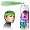 MOFAJANG Spray Per Colore Dei Capelli Verde, Lacca Colorata Temporanea Per Capelli, Spray Per Tintura Capillare Lavabile Monouso Per Feste A Tema, Uscite Serali, Cosplay Halloween, Rapida Tintura -100ml