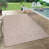 Paco Home Tappeto da esterni per il balcone o la terrazza nei colori pastello grigio rosa e verde dal tessuto piatto, Dimensione:120x160 cm, Colore:Beige