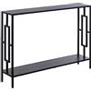 Homcom - Tavolo Consolle Design Industriale dim. 106 x 23 x 76 cm (L x l x h), ripiano in acciaio nero, pannelli truciolari, legno, grigio
