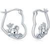 JFASHOP Orecchini Koala da donna, orecchini a cerchio con cuore in argento sterling 925 simpatico animale ipoallergenico Koala Huggie orecchini gioielli regali per donne ragazze bambini
