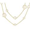 Bling Jewelry Moda Station Tin Cup Crema Fuori Bianco Fiore Trifoglio Lungo Placcato Oro Avvolgere Stratificazione Collana Per Le Donne