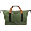 Wisebom Borsone Palestra Sportiva Donna Uomo, Impermeabile Borsa da Viaggio con Scomparto per Scarpe, Grande Capacità Borsa Sport Borsone Piscina Fitness per Viaggi e Fitness (Verde)