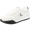 Calvin Klein Jeans Calvin Klein Uomo Sneakers da Runner Toothy Irregular Lines Scarpe, Bianco (Bright White/Black), 46