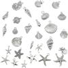 LEEQ 56PCS Ciondoli Stella Marina Conchiglia - Pendenti di Stile Tibetano Argento Antico, Ciondolo Conchiglia, Pendenti per Gioielli Fai da Te, Collane, Bracciali