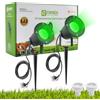 OMSEN Faretto LED da Giardino con Picchetto GU10, Luce Verde, Corpo in Alluminio Anticorrosione, Lampadina GU10 Sostituibile, Faretti da Esterno con Picchetto per Giardino, Prato, Albero, 2 Pezzi