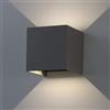 K-Bright 7W Lampada da Parete LED Con Angolo del Fascio Regolabile Bianco naturale 4000K Applique da Parete interno ed esterno IP65 Impermeabile Applique Cubo Moderno (Grigio scuro)