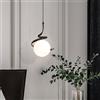 zhxinashu Lampada a Sospensione con Globo in Vetro per Camera da Letto | Lampada a Sospensione Nero, Lampadina G9 Non Inclusa, Cavo Regolabile da 2 Metri, Lampada Vintage per Comodino e Soggiorno