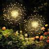 GIGALUMI Luci solari da giardino per esterni, luci solari per fuochi d'artificio 120 LED 2 pezzi, luci a stella impermeabili per cortile prato festa patio decorazione,bianco caldo