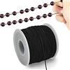 TONIFUL Cordoncino elastico nero da 1 mm x 100 m, per la creazione di braccialetti e gioielli, cordoncino elastico per bracciali, macramè, collane sfuse, filo per perline kumihimo, colore nero