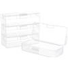 BENECREAT Scatola Contenitore In Plastica Rettangolare Da 4 confezione, Organizer Trasparente Da 18x7.5x4.7 cm con Coperchio Incernierato e Foro per Appendere Piccoli Accessori Artigianali