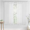 MIULEE Tende per Interni Trasparente Tenda Voile con Passanti， Trasparenti Camera da Letto Adatte Con Fettuccia，Anelli Soggiorno Moderne Eleganti 2 Pezzi Bianco 140 x 145 CM