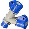 ELETTROWATT - Adattatore Sdoppiatore Industriale Spina CEE IP44, 2 Prese CEE IP44