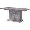 Forte Dining Tables Tavolo da pranzo allungabile, in legno derivato, effetto cemento grigio chiaro, 90 x 160 x 76,6 cm