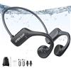 JHSGDG Cuffie Conduzione Ossea Per Nuoto, IP68 Impermeabili Auricolari Conduzione Ossea Open Ear Bluetooth 5.3 Con MP3 Memoria 32G Per Corsa, Ciclismo, Palestra