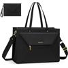 MOSISO Laptop Borsa Porta PC Donna,15,6 Pollici PU Pelle Laptop Tote Borsa Compatibile con MacBook,HP,Dell,Asus Notebook,16 Pollici Work Borsa con Busta Pochette Borsa Ufficio Computer Borsa,Nero