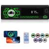 Techschermo Autoradio 1 Din - Radio Bluetooth Auto - Impianto Stereo Auto con Radio FM APP Posizione Spegnimento Memoria AUX TF Ingresso Disco USB Amplificatore di potenza + Telecomando