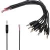 VISSQH 10pezzi connettore jack 3.5mm,connettore audio jack 3,5 a saldare,3.5mm 3 poli stereo per cuffia/microfono,Lunghezza del cavo: 30cm