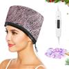 Biutee Cappellino per Capelli Elettrico per la Cura dei Capelli, Tappo di Evaporazione con 2 Modalità di Cappellino per Capelli Elettrico, Adatto per l'Uso in Spa, Saloni e Case(Rosa Strisce)