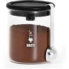 Bialetti Barattolo Moka Per Caffè, Tappo Ermetico, Cucchiaio Dosacaffè, Vetro, 250 Gr, Nero, Trasparente