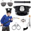 badaren Accessori per Costumi da Polizia, Costume Poliziotto Bambino, Cappelli Della Polizia, Manette Della Polizia, Set di Travestimenti Della Polizia per Cosplay Della Festa di Carnevale