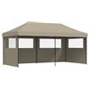 vidaXL AX Gazebo Pieghevole Finestre Tendone Pop Up 5.8x2.92x3.15m Tortora Nero 4004946