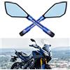 DREAMIZER 8mm 10mm Moto Specchietti, Specchietti Retrovisori Laterali Motociclo per XJ6 R1 R6 FZ6 F800 F650 MT03 MT07 MT09 Z750 Z1000 ER-6N TNT TRE Monster(Blu)