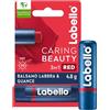 Labello Caring Beauty Lip & Cheek Red 4.8 g, Burrocacao labbra e guance con una nota di colore rosso, Balsamo labbra colorato e blush stick 2 in 1, Lip balm idratante con protezione SPF 30