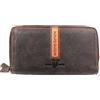 HARVEY MILLER POLO CLUB Portafoglio Donna in Pelle 2 Scomparti con Zip. (Moro)