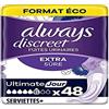 Always Discreet Extra Sicuro, Tovaglioli per incontinenza o fute Urinari, fute importanti, formato Eco, 6 gocce, Ultimate Jour, 48 buste singole (4 x 12 unità), protezione integrale