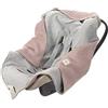LÄSSIG Coperta a maglia per seggiolino auto Coperta per seggiolino auto 100% cotone organico GOTS rosa scuro