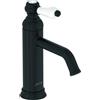 Jacob Delafon - Miscelatore lavabo Louise - Design retrò, manico in ceramica - Risparmio d'acqua - Facile installazione - 17 x 23,20 x 5,5 cm - Finitura nera opaca - E24360-BL