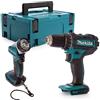 Makita Xpack - Trapano avvitatore DDF482 + lampada LED a batteria 14,4 V 18 V DML802