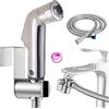 ABSOK Bidet Portatile Kit Doccetta ，Spruzzatore per WC con doppia modalità, in ABS, con Deviatore 2 Vie, con Tubo 1,5m e Supporto