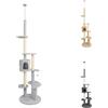 PATAM Albero Tiragraffi per Gatti Alto 246 cm con Cuccia, Graffiatoio e Fissaggio Antiribaltamentyo, Sky Grigio Chiaro