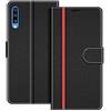 COODIO Custodia in Pelle per Samsung Galaxy A70, Cover a Libro Magnetica Portafoglio per Samsung Galaxy A70, Nero/Rosso