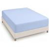 Degrees Home - COLLEZIONE - Lenzuolo con angoli 135 x 200 x 33 - Regolabile - Microfibra di poliestere garzata - Cielo Blu