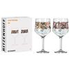 Ritzenhoff 3691002 Bicchiere da gin 700 ml - Serie Schattenfauna Set No. 2-2 pezzi, Leopardo & Gufo - Made in Germany