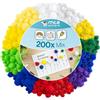 MCE-Commerce A29903 - Pompon colorati per fai da te, 200 pezzi, 10 mm, 45 mm