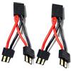 FLY RC 2pcs Traxxas TRX Cavo 2-Maschio a 1-Femmina Cavo Adattatore Parallelo per Batteria RC LiPO