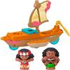 Fisher-Price Little People - Barca a vela in canoa Disney con personaggi della principessa Moana e Maui, per giocare a fingere, età 18+ mesi